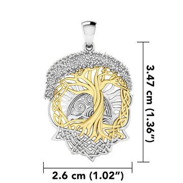 Live Beautifully with the Tree of Life ~ Sterling Silver Jewelry Pendant with 14k gold accent MPD974 - Jewelry